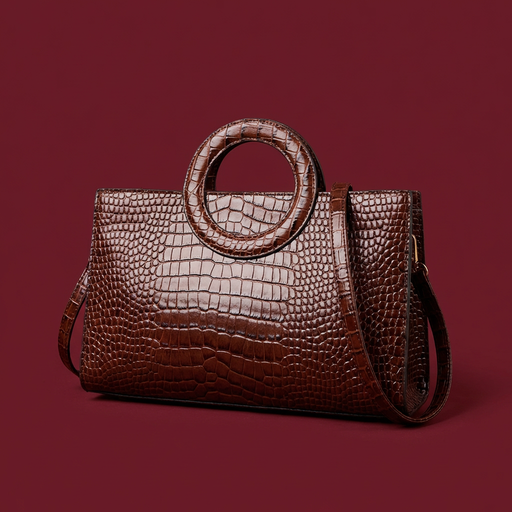 Bolso Grande Textura Cocodrilo